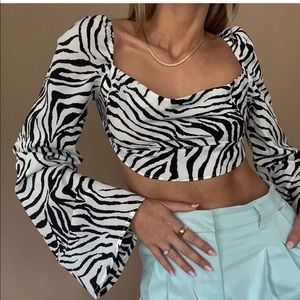 Miss Lola Animal Print Backless Crop Top
